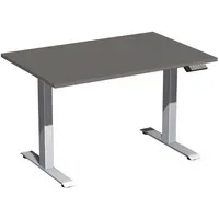 Geramöbel Schreibtisch Elevate Basic 1.200 x 730-1.230 x 800 mm (B x H x T) silber