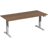 Geramöbel Schreibtisch Elevate Basic 1.800 x 730-1.230 x 800 mm (B x H x T) silber