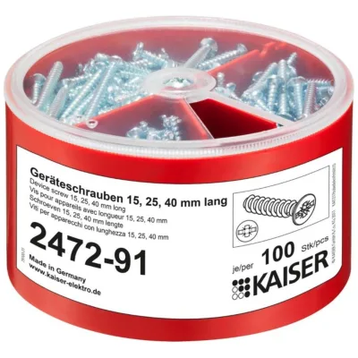 Geräteschrauben-Box 2472-91 100 Stk. mit 15/25/40mm Länge gemischt