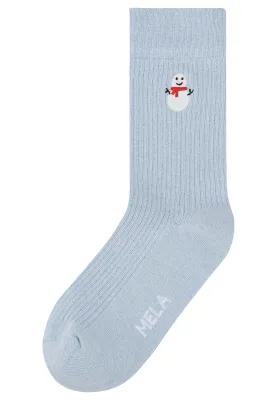 Gerippte Socken mit Stickerei, 1er Pack