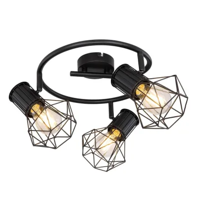 Globo Lighting Deckenleuchte Schwarz 28.5x19x28.5 cm