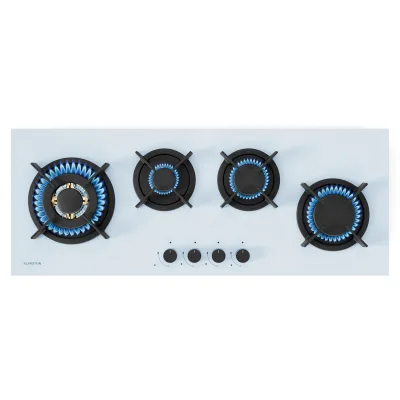 Goldflame 4 Slim Gaskochfeld   4 Brenner   für Flüssig- oder Erdgas   elektr. Zündung Weiß 4