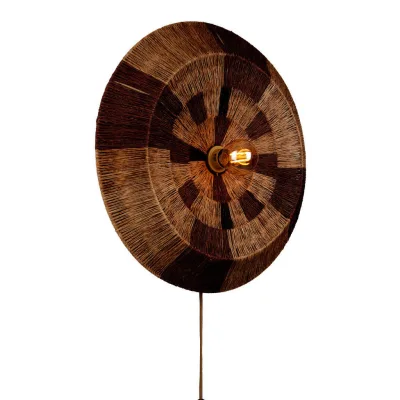 Good & Mojo Wandleuchte Good \u0026 Mojo Hellbraun, Schwarz, Braun 60 cm