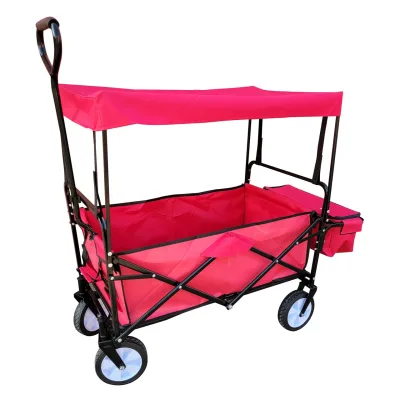 GreenYard Bollerwagen mit Dach und Korb, ca. 90 x 53 x 118 cm