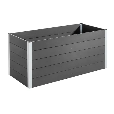 GreenYard Hochbeet "Carmeno" aus WPC und Aluminiumlegierung, ca. 160 x 70 x 72 cm – Anthrazit 