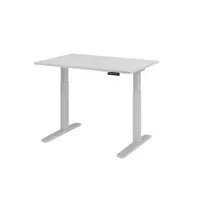 Hammerbacher Schreibtisch 1.200 x 700-1.200 x 800 mm (B x H x T) grau