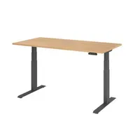 Hammerbacher Schreibtisch Basic 1.600 x 640 x 1.290 x 800 mm (B x H x T) eiche