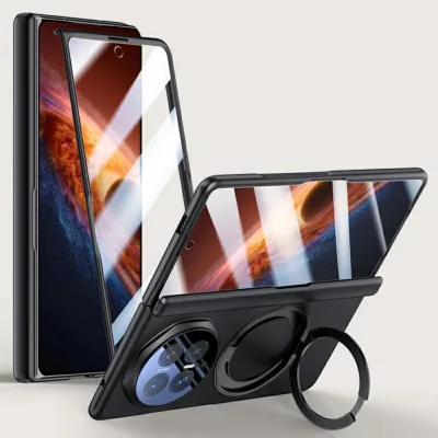 Handyhülle + 9H Schutzglas + Magnet Ring Honor Magic V6 5G Kunststoff Full Cover