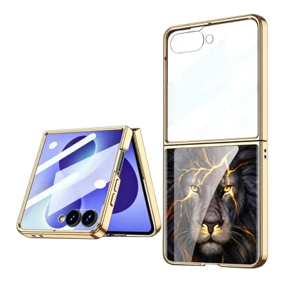 Handyhülle + Display Schutzglas für Samsung Galaxy Z Flip8 Löwe Design 360 Grad