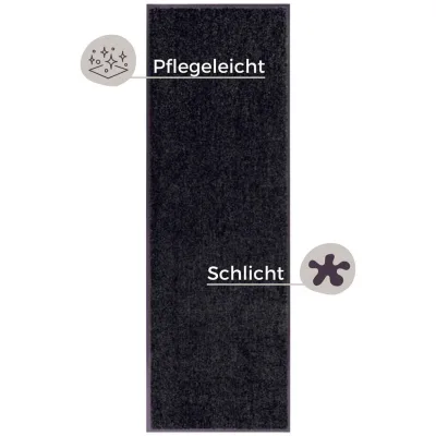 Hanse Home Schmutzfangmatte Wash \u0026 Clean Schwarz 60x180 cm