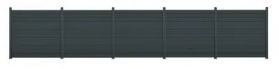 Hardin 1fachgut Premium Aluminium-Sichtschutzzaun CORTINA - 5x Element + 6x Pfosten - Anthrazit