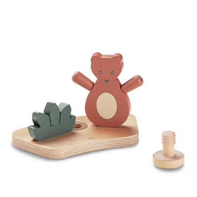 Hauck Motorikspiel Play Shaking S Olivgrün, Terracotta, Buche 11x13x20 cm