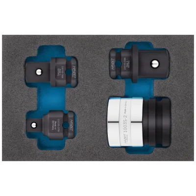 Hazet Schlag-Maschinenschrauber Schnellwechseladapter Satz 1003S/4, 24 mm Außen-Sechskant, 1/2 (12,5 mm) Vierkant massiv
