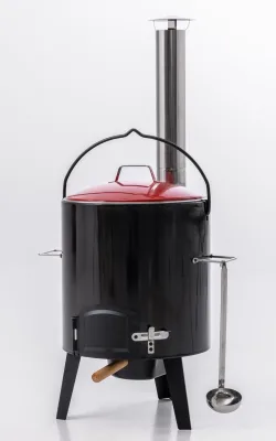 HC Garten & Freizeit Grillgourmet Emaillierter Eintopfofen/Gulaschkanone