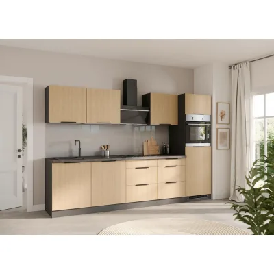 Held Küchenblock Glasgow Graphit, Eiche 300 cm