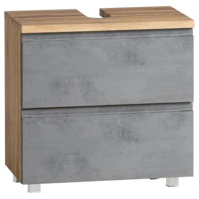 Held Waschbeckenunterschrank Hellgrau, Eiche Wotan 60x56x35 cm