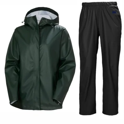 Helly Hansen Moss Hose/Jacke – Regenset, Damen, schwarz/grün