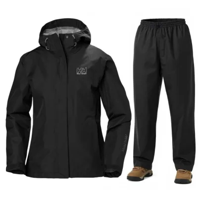Helly Hansen Seven J/HH Rain, Regenset, Damen, schwarz
