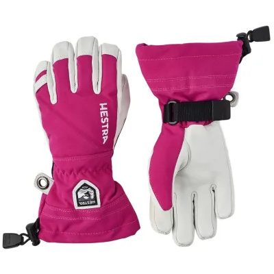 Hestra Army Leather Heli Ski, Skihandschuhe, Junior, pink
