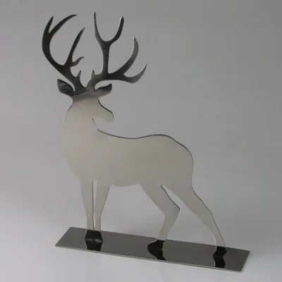 Hirsch, silber, Höhe ca. 20 cm