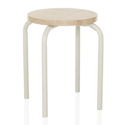 hjh LIVING Sitzhocker ALRANDA Mitteldichte Holzfaserplatte, Metall ohne Armlehnen