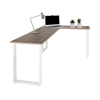 Mid.you Eckschreibtisch Grau, Weiß 120x75x165 cm