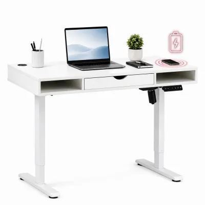 hjh OFFICE Elektrisch höhenverstellbarer Schreibtisch Worktime Style Melaminharzbeschichtete Spanplatte