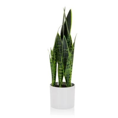 hjh OFFICE Kunstpflanze SANSEVIERIA Kunststoff, Stoff