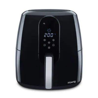 H.Koenig Air Fryer FRY820 Fritteuse ohne Öl, 5,5L, 7 programme, einstellbar von 80 °C bis 200 °C, screen, herausnehmbarer Korb, spül, 1800 W