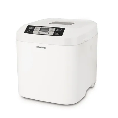 H.Koenig BAKE320 Brotbackautomat, 12 Programme, 2 Brotgrößen, glutenfreies Programm, Startzeitvorwahl und Warmhaltefunktion, LCD-Display, 550 Watt