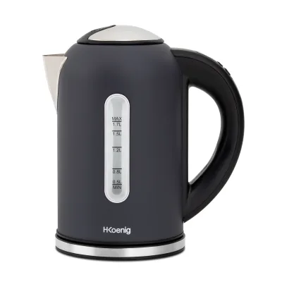 H.Koenig BOE52 Wasserkocher mit einstellbarer Temperatur, 1,7l, 40-100°C, 2200W, Schwarz