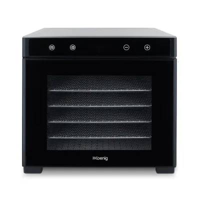 H.Koenig DSY900 Dörrgerät, Obst, Gemüse, Kräuter, 6 herausnehmbare Trocknerplatten, variable Thermostat von 35 ° bis 75 °C, Touchscreen, 650 W