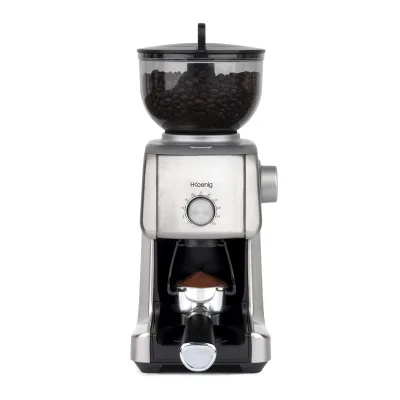 H.Koenig Elektrische Kaffeemühle GRD830, 16 Stufen, leistungsstark 130W, Kapazität 400g