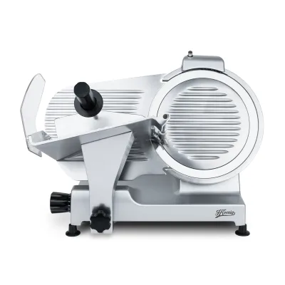 H.Koenig Elektrischer Alleschneider MSX300, professionell, Schnitt 0-15 mm, italienische Klinge 30 cm, eingebauter Schärfer, 282 rpm, Silber