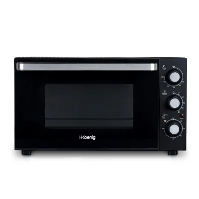 H.Koenig elektrischer Mini-Backofen 30L FO30, Multifunktionell, Leistungsstark 1500W - 6 Modi