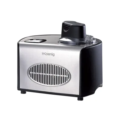 H.Koenig professionelle Eismaschine HF250 - Elektrisch - 1,5 L - 150 W - Kühlfunktion - Schnelle Zubereitung - Eis, Frozen Joghurt und Sorbet