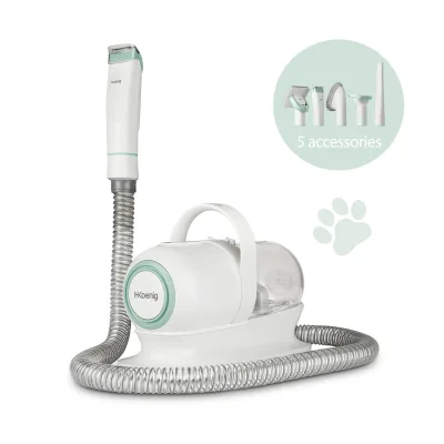 H.Koenig Staubsauger PAW400, Haarschneidemaschine für Haustiere, für Hunde und Katzen, Staubsauger, Trimmer und Bürste, 9 Zubehörteile