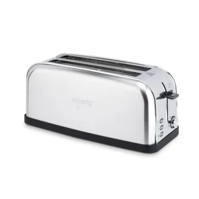 H.Koenig TOAS28 Toaster/Langschlitztoaster mit extra breitem Schlitz / 7 Wärmestufen / 3 Funktionen