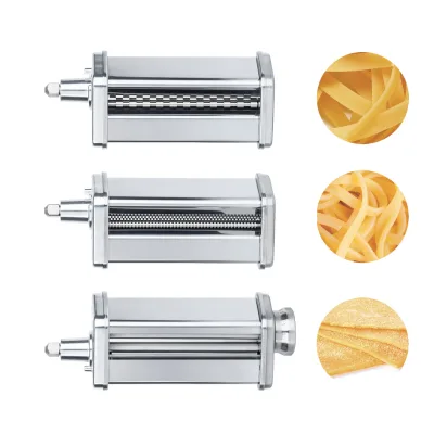 H.Koenig Zubehör KM3 Nudelmaschine für professionelle Knetmaschine KM120/KM124/KM126/KM128, Laminoire für frische Pasta, Spaghetti, Tagliatelle