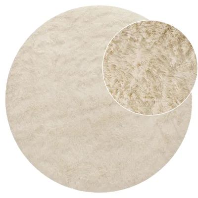 Hochflor-teppich Silvana elfenbein 120 cm rund