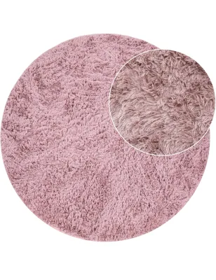 Hochflor-teppich Silvana rosa 80 cm rund