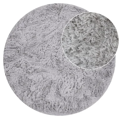 Hochflor-teppich Silvana silber 120 cm rund