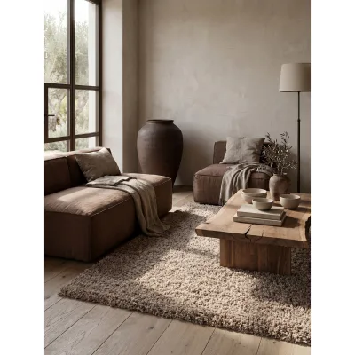 Hochflorteppich RHEIN, einfarbig, aus Polypropylen, Beige, 300 x 400 cm