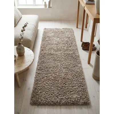 Hochflorteppich RHEIN, einfarbig, aus Polypropylen, Beige, 60 x 110 cm
