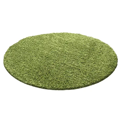 Hochflorteppich RHEIN, einfarbig, Grün, Ø 120 cm