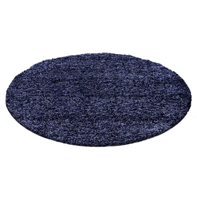 Hochflorteppich RHEIN, einfarbig, Marineblau, Ø 120 cm