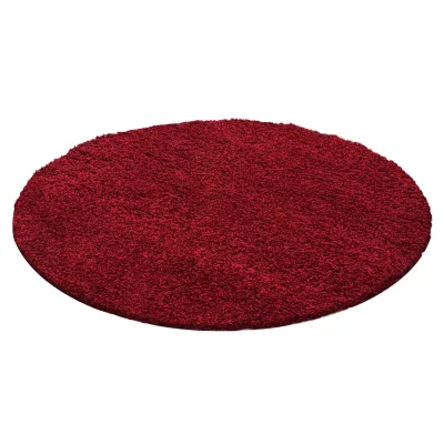 Hochflorteppich RHEIN, einfarbig, Rot, Ø 200 cm