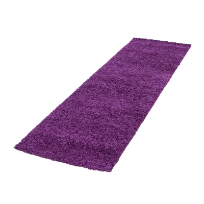 Hochflorteppich RHEIN, einfarbig, Violett, 80 x 250 cm