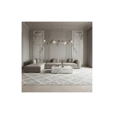 Hochflorteppich TALFER, im Boho-Stil, Grau, 240 x 340 cm