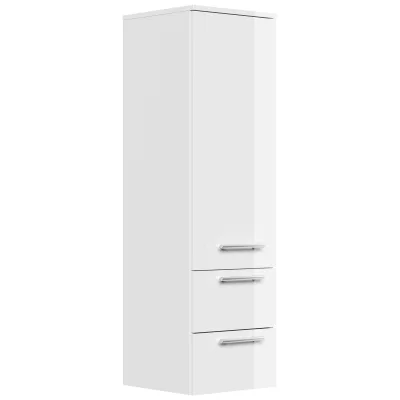 Hochschrank 120 cm weiss hochglanz mit Glaseinlagen